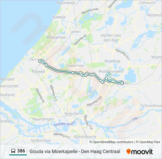 386 Bus Line Map