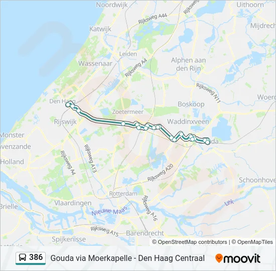 386 Bus Line Map