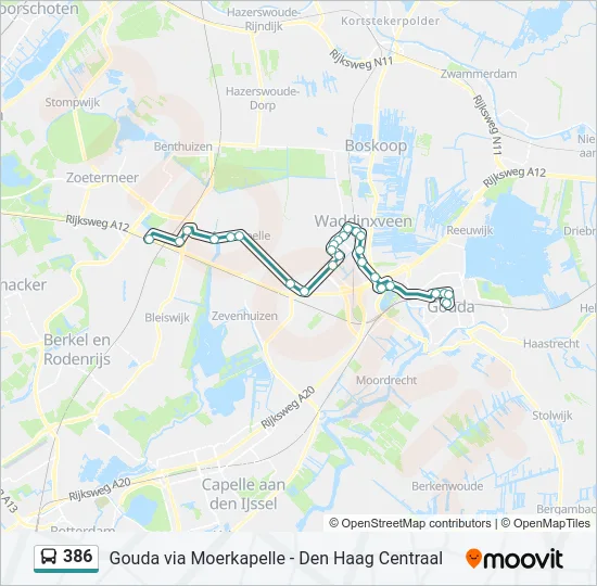 386 Bus Line Map