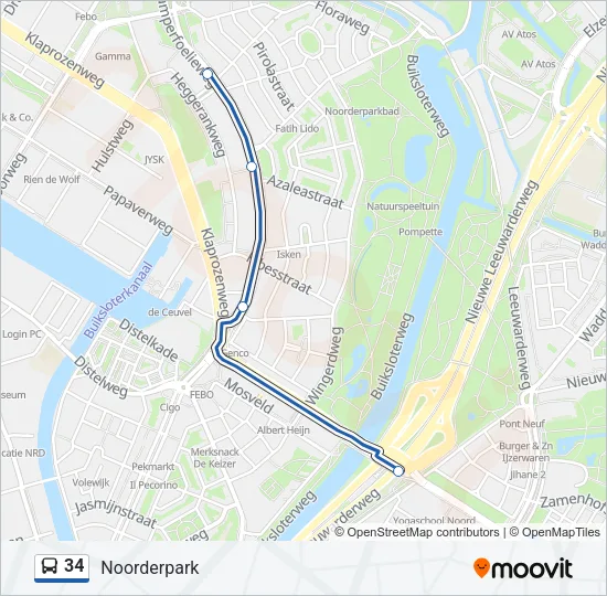34 Bus Line Map