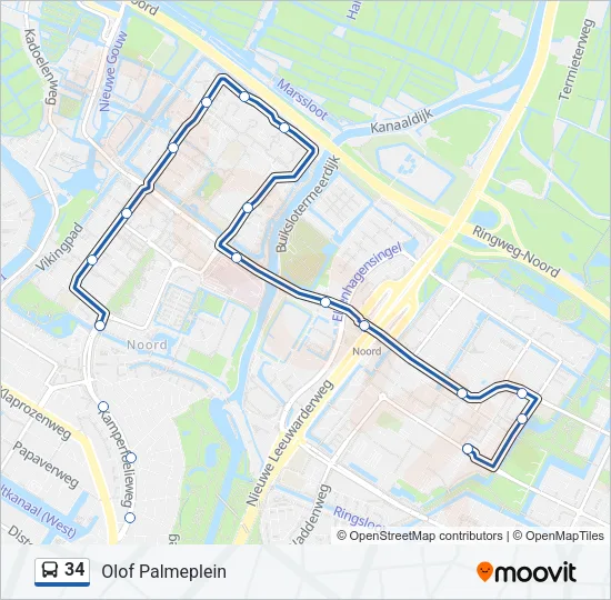 34 Bus Line Map