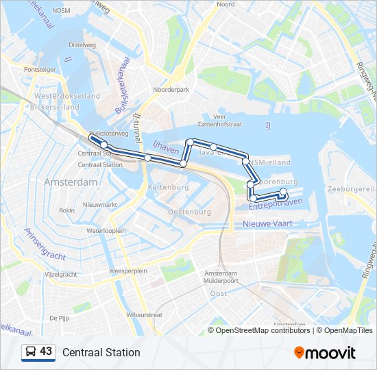 43 bus Line Map