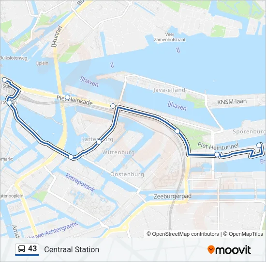 43 Bus Line Map