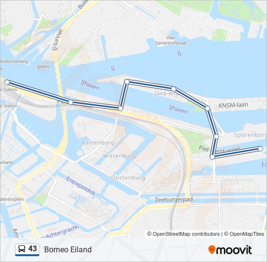 43 bus Line Map