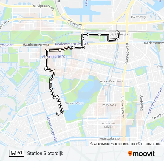 61 Bus Line Map