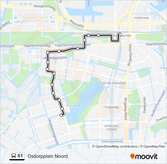 61 bus Line Map