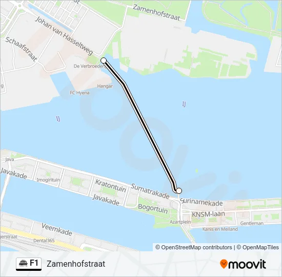 Veerboot F1 lijnkaart