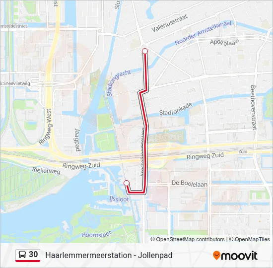 30 Bus Line Map