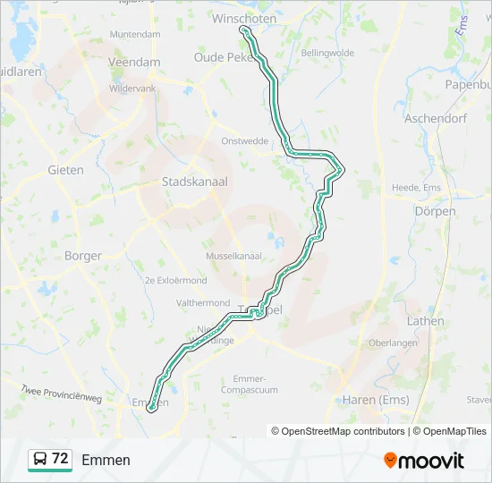 Buslinie 72 Karte