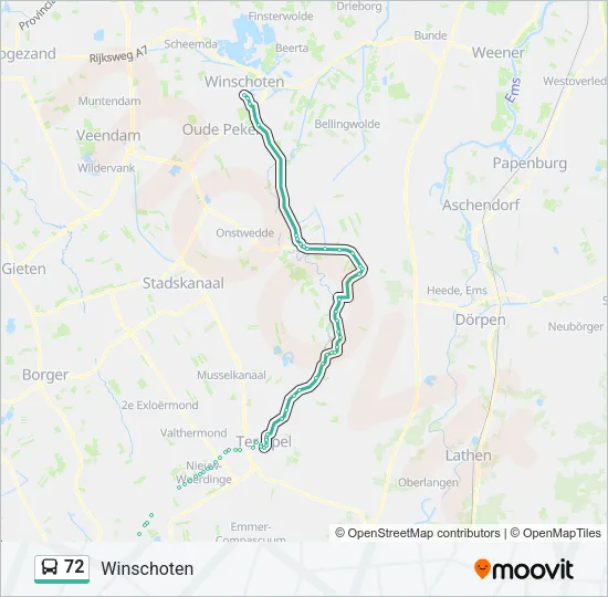 Buslinie 72 Karte