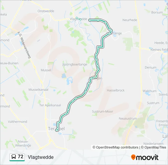 72 Bus Line Map