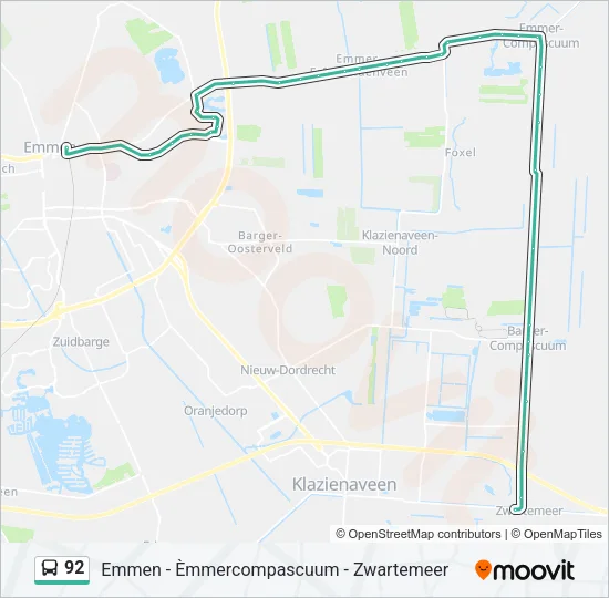 92 Bus Line Map