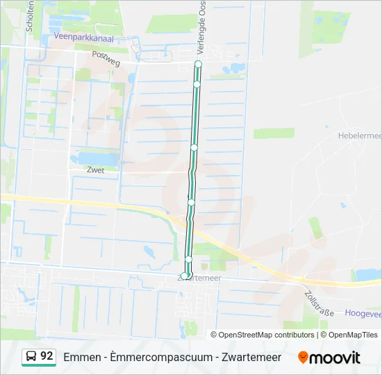 92 Bus Line Map