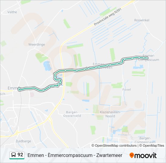 92 Bus Line Map