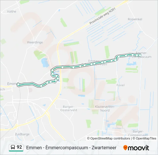 92 Bus Line Map