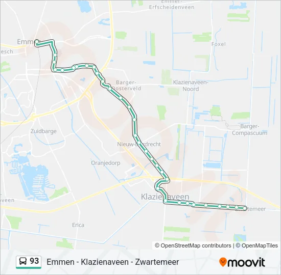 93 Bus Line Map