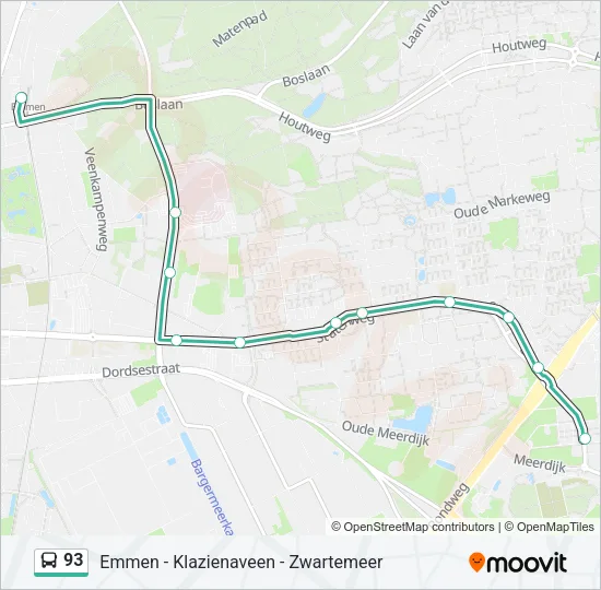 93 Bus Line Map