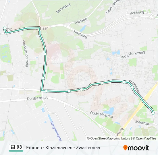 93 Bus Line Map