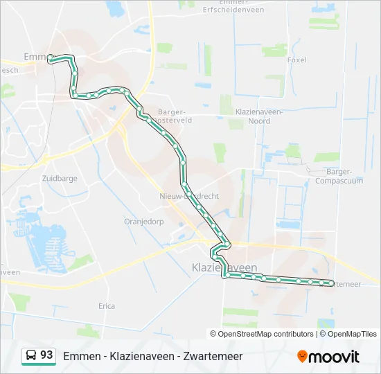 93 Bus Line Map