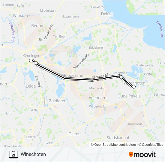 SNELTREIN RE6 Train Line Map