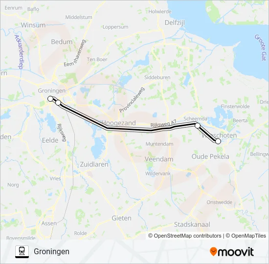 SNELTREIN RE6 Train Line Map