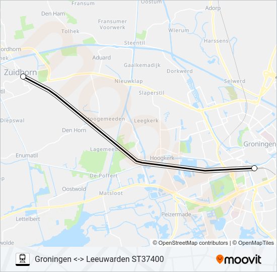 Trein STOPTREIN RS1 lijnkaart