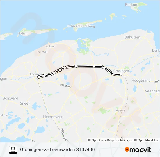 STOPTREIN RS1 Train Line Map