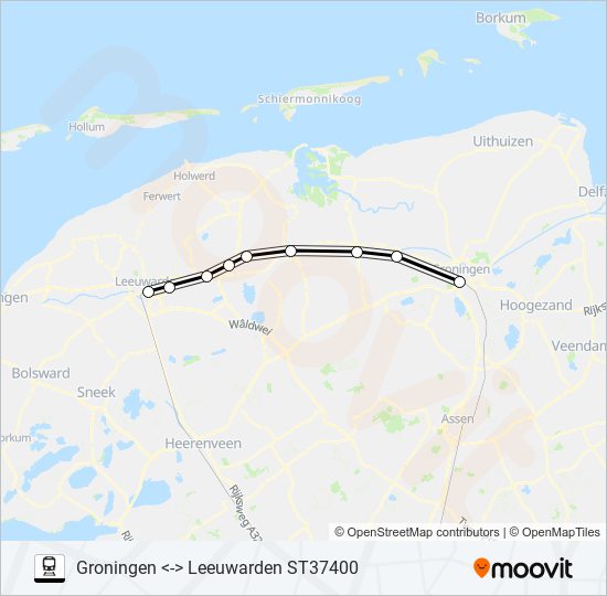 Bahnlinie STOPTREIN RS1 Karte