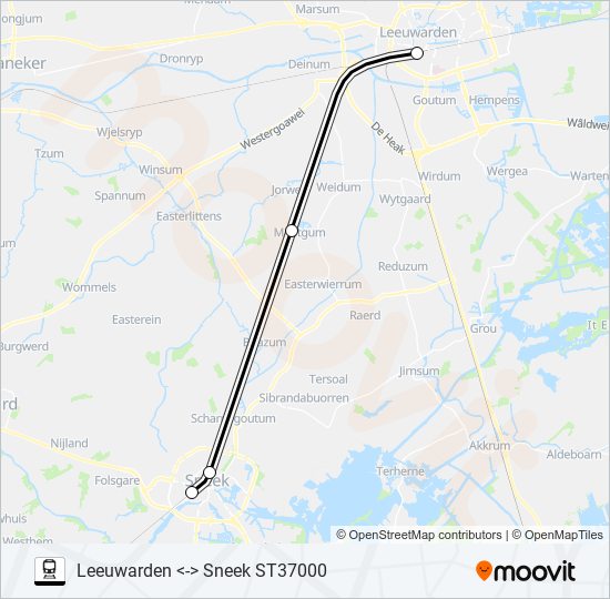 STOPTREIN RS3 train Line Map