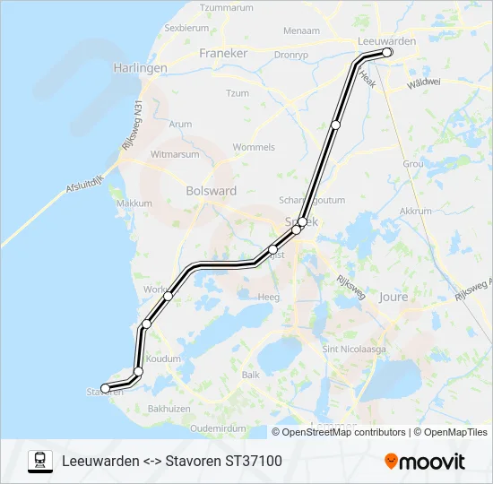 STOPTREIN RS3 Train Line Map