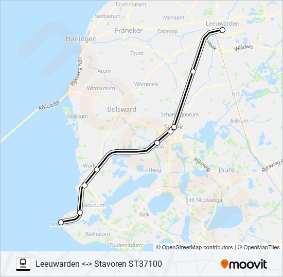 STOPTREIN RS3 train Line Map