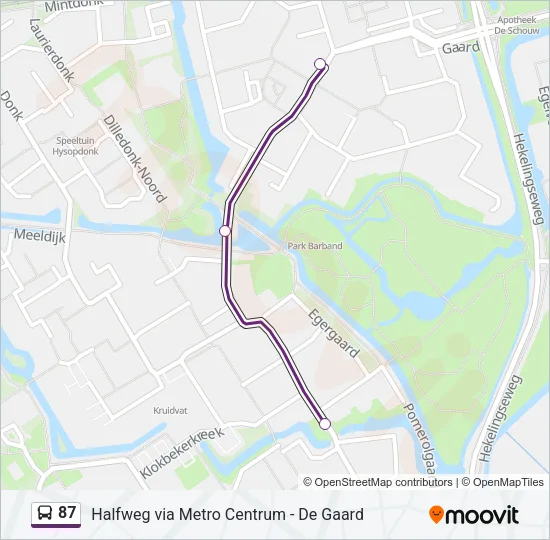 87 Bus Line Map