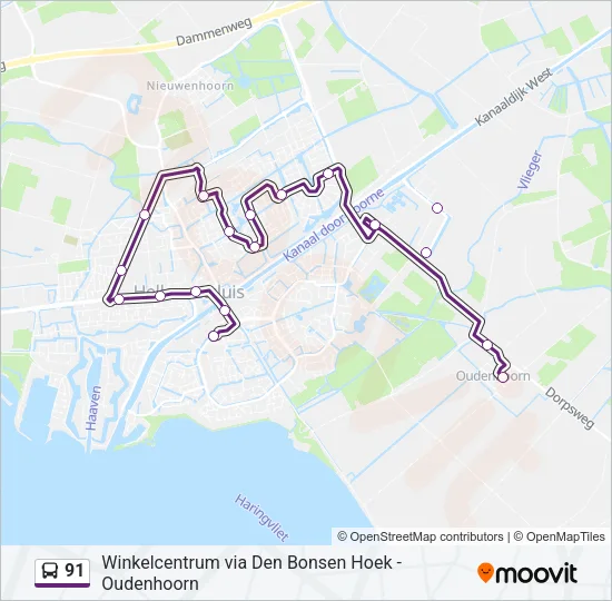 91 Bus Line Map