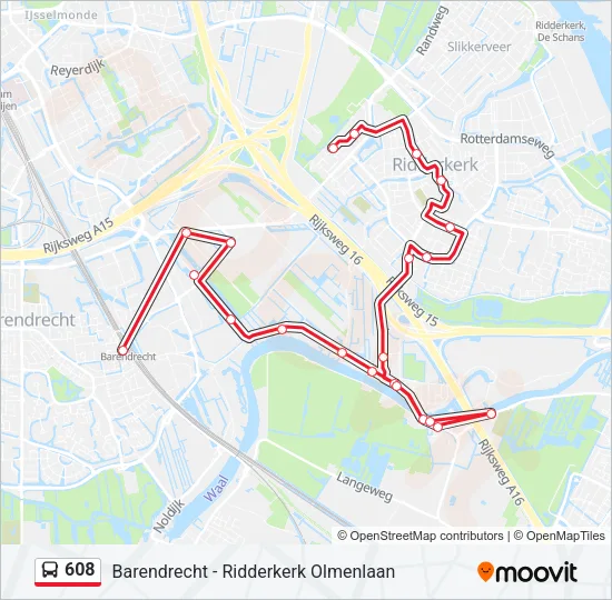 608 Bus Line Map