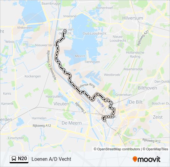 N20 bus Line Map