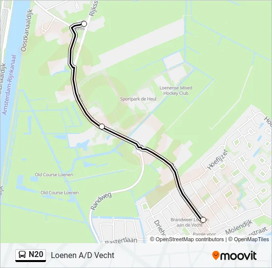N20 Bus Line Map