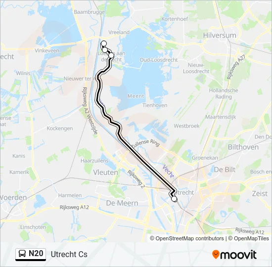 N20 Bus Line Map