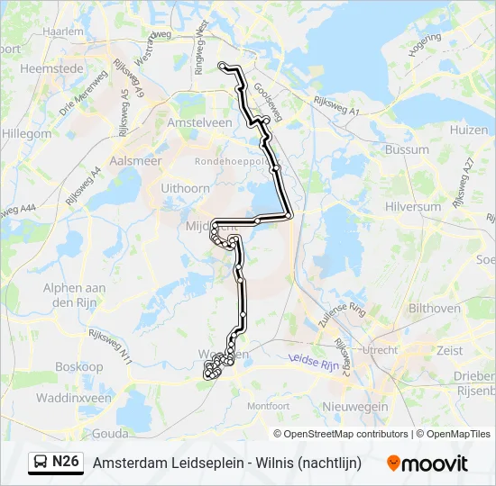 N26 Bus Line Map