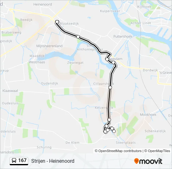 167 Bus Line Map