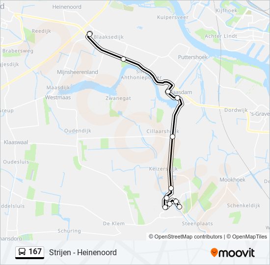 167 bus Line Map