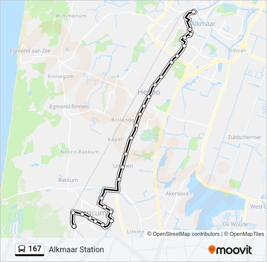 167 Bus Line Map