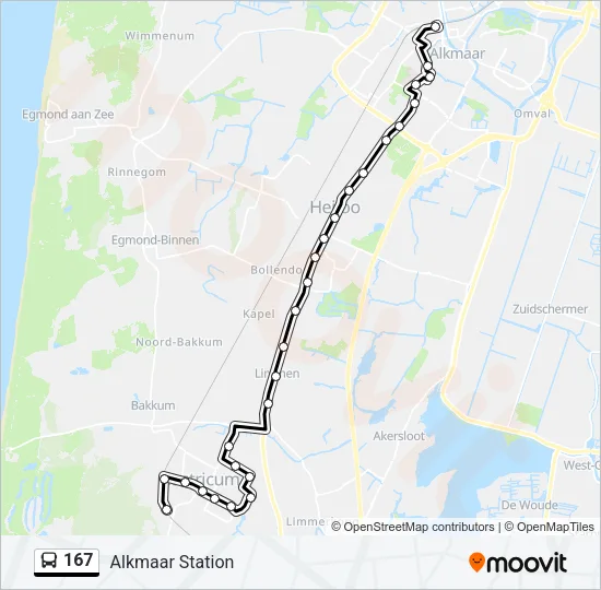 167 Bus Line Map