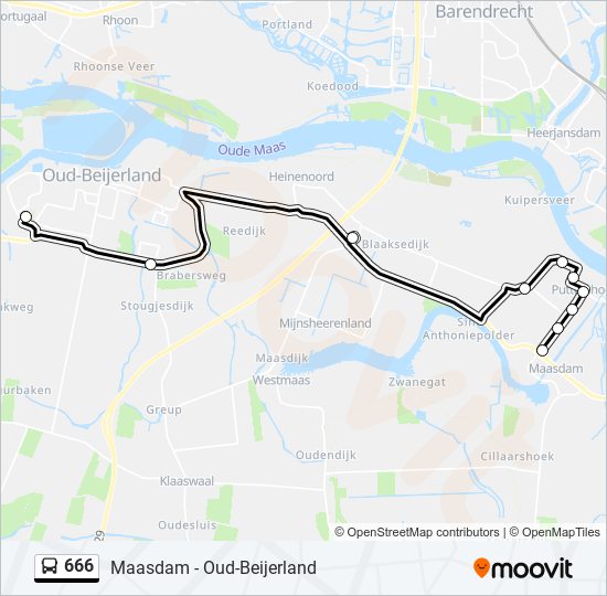 666 bus Line Map