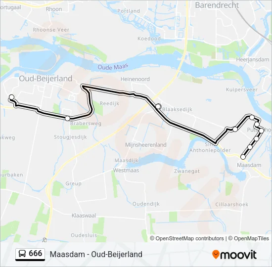 666 Bus Line Map
