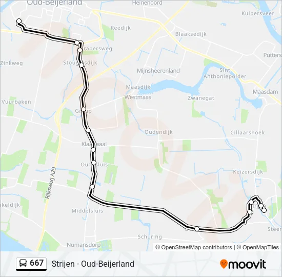 667 Bus Line Map