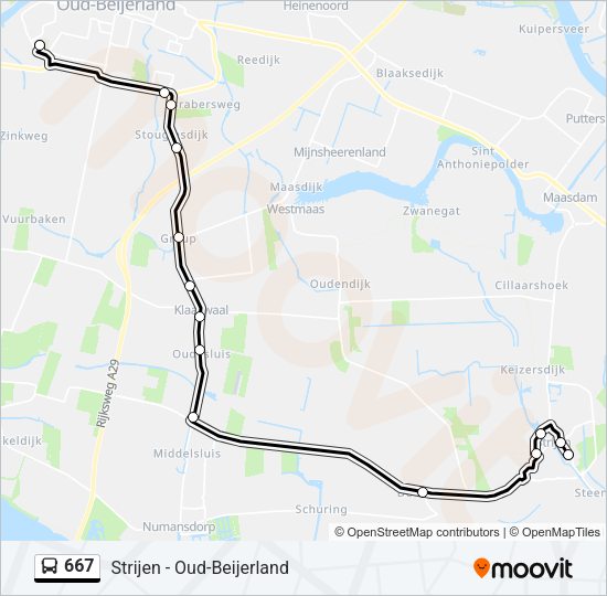 667 Bus Line Map