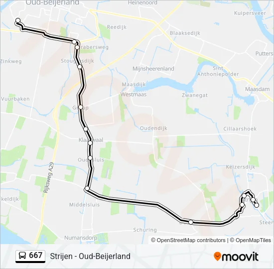 667 Bus Line Map