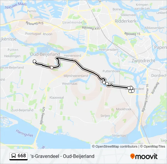 668 Bus Line Map