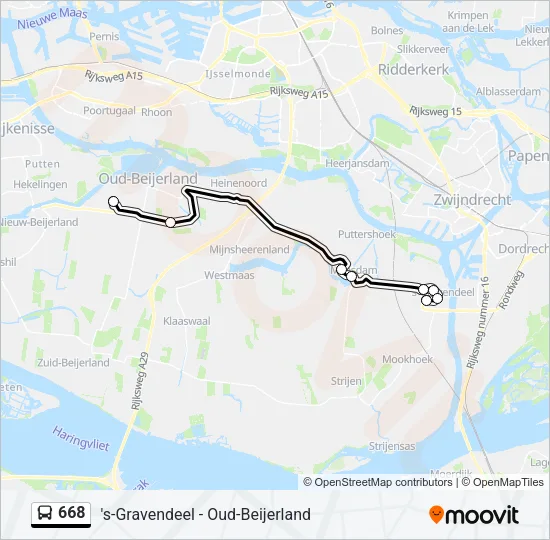 668 Bus Line Map