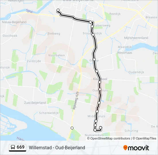 669 Bus Line Map